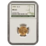 1905 Liberty Head $2.5 Gold Quarter Eagles NGC MS-63 Green Label