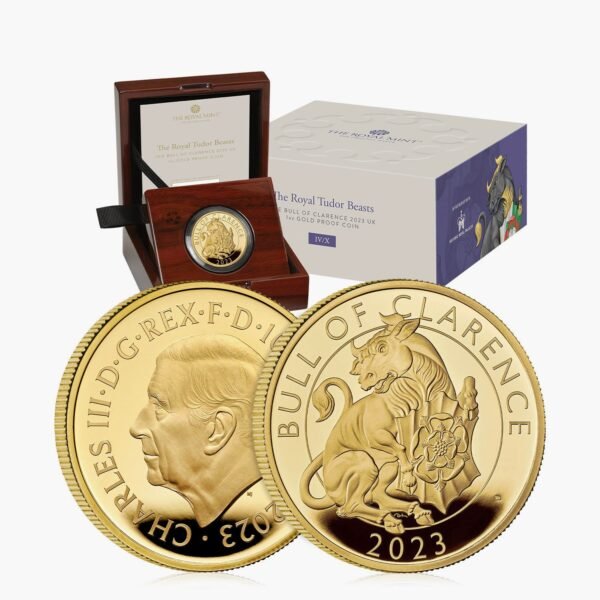 2023 The Royal Tudor Beasts 1 oz Uk Gold Bullion Coin The Bull of Clarence 