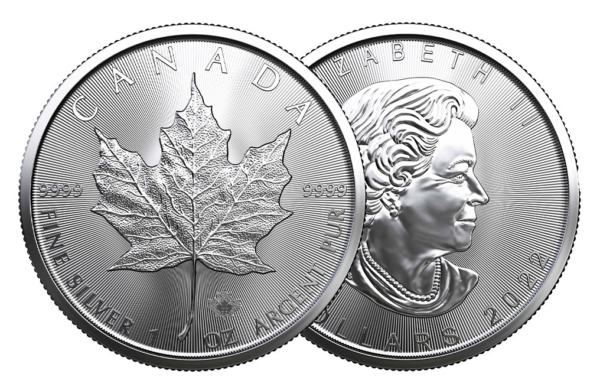 2023 canadian maple leaf silver coin £2 - 1 oz - BU
