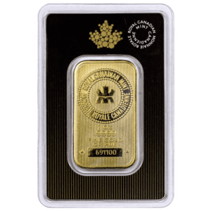 Royal Canadian Mint Logo 1 oz Gold Bar GEM BU In Assay( New 2023)