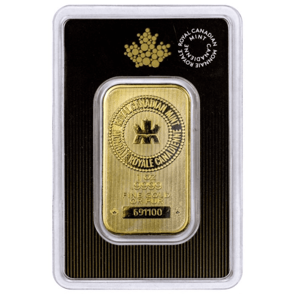 Royal Canadian Mint Logo 1 oz Gold Bar GEM BU In Assay( New 2023) | US ...