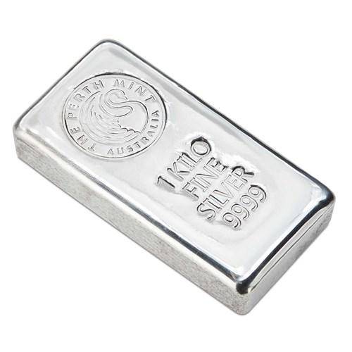 buy great Five,1 Kilo Silver Perth Mint Cast Bar (5bars in box)