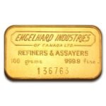 100 Gram –Engelhard Gold Bar Industries of Canada