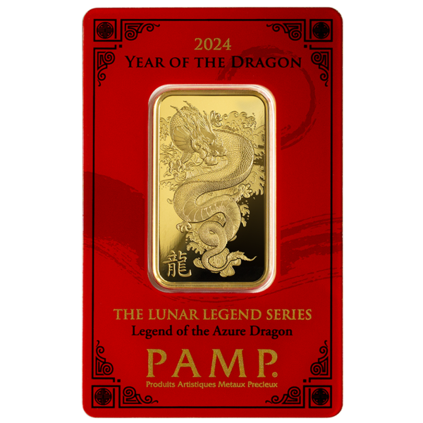 1oz Fine Gold Bar 999.9 – PAMP Suisse Lunar Dragon 2024(NEW)