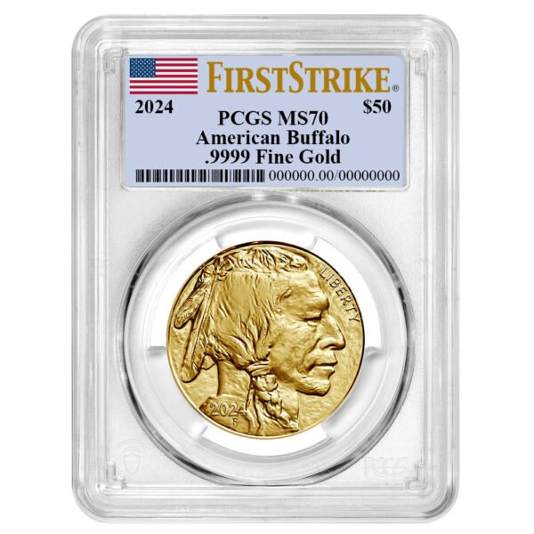 $50 American Gold Buffalo PCGS MS70 FS Flag Label - 2024.