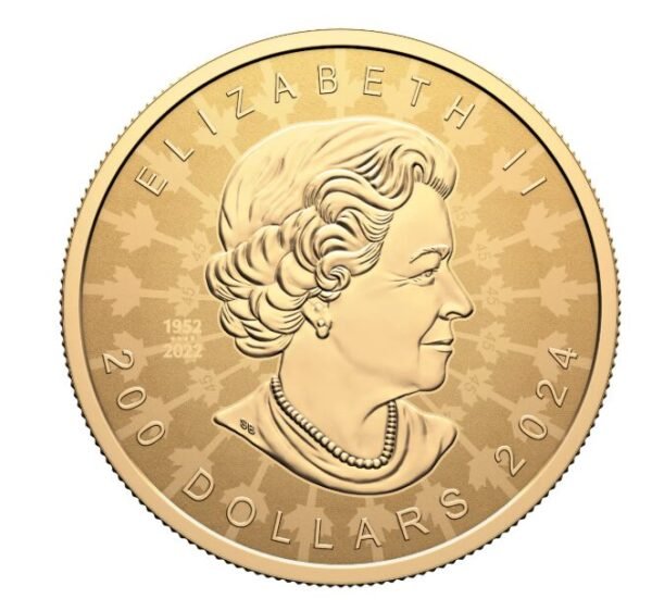 2024 $200 Proud Maple Pure Gold Coin in 1 oz .9999 pure gold with maple leaf design