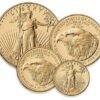 American Eagle 2025 Gold Proof Four-Coin Set complete display