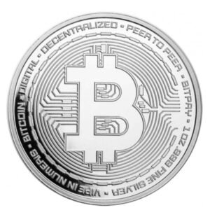 1 oz Bitcoin Silver Coin – Pure .999 Fine Silver | Modern Crypto-Themed Collectible