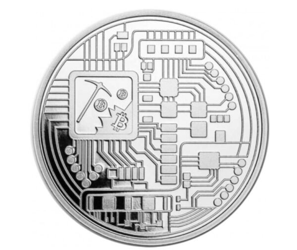 1 oz Bitcoin Silver Coin – Pure .999 Fine Silver | Modern Crypto-Themed Collectible