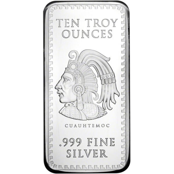 Ten 10 oz Golden State Mint Aztec Calendar silver bars 100 oz .999 fine silver bullion set