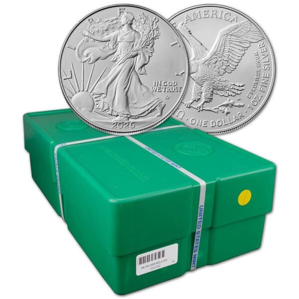 2026 American Silver Eagle 1 oz BU sealed 500 coin monster box from the United States Mint