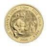 2026 1/4 oz Tudor Beast The Queen's Lion gold coin struck in .9999 fine gold by the Royal Mint